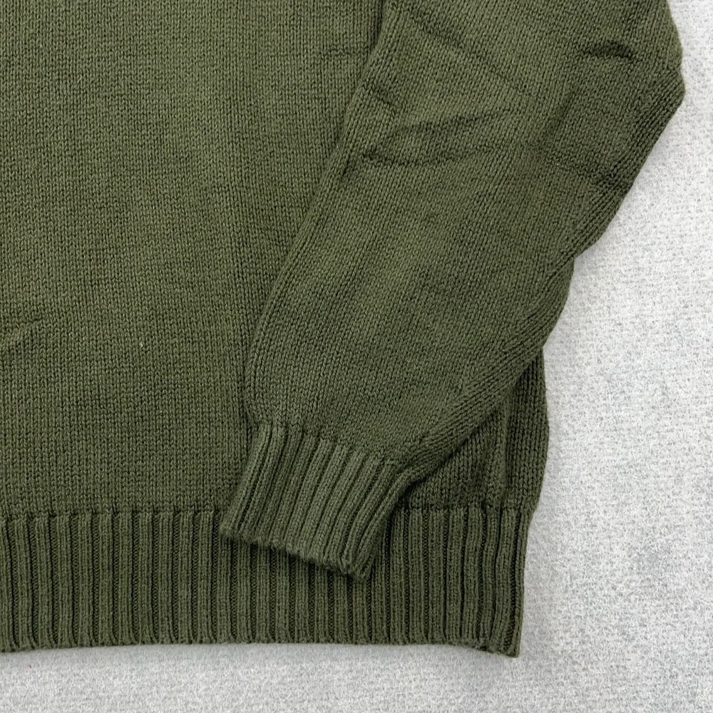 Polo Ralph Lauren Sweater Men XL Olive Green Heavy Knit CrewNeck Rib VTG Y2K *